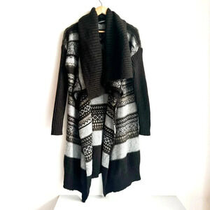 Benneton Sartoria Waterfall FrontMohair Blend Long Cardigan OS